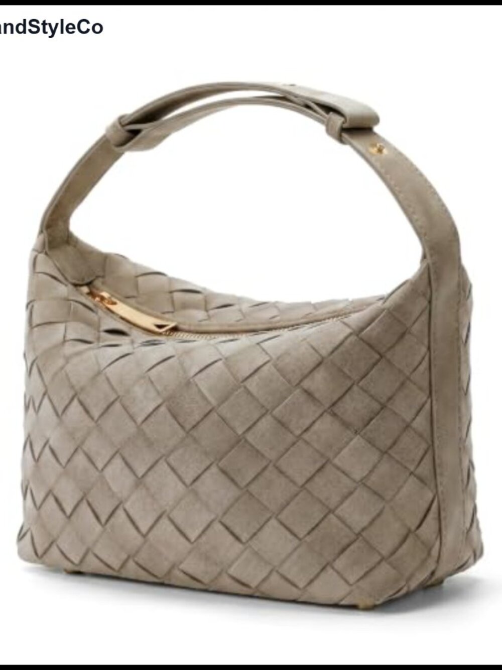 Faux Suede Woven Hobo Shoulder Bag Hand-Woven Adjustable Strap